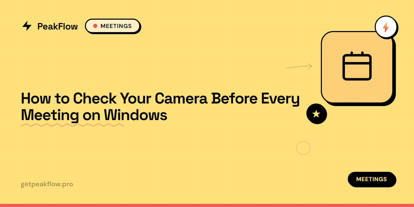 Camera and microphone check before meetings on Windows