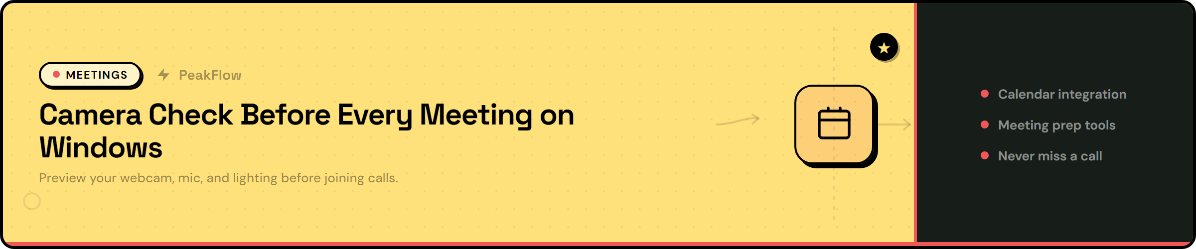 Camera check before every meeting on Windows