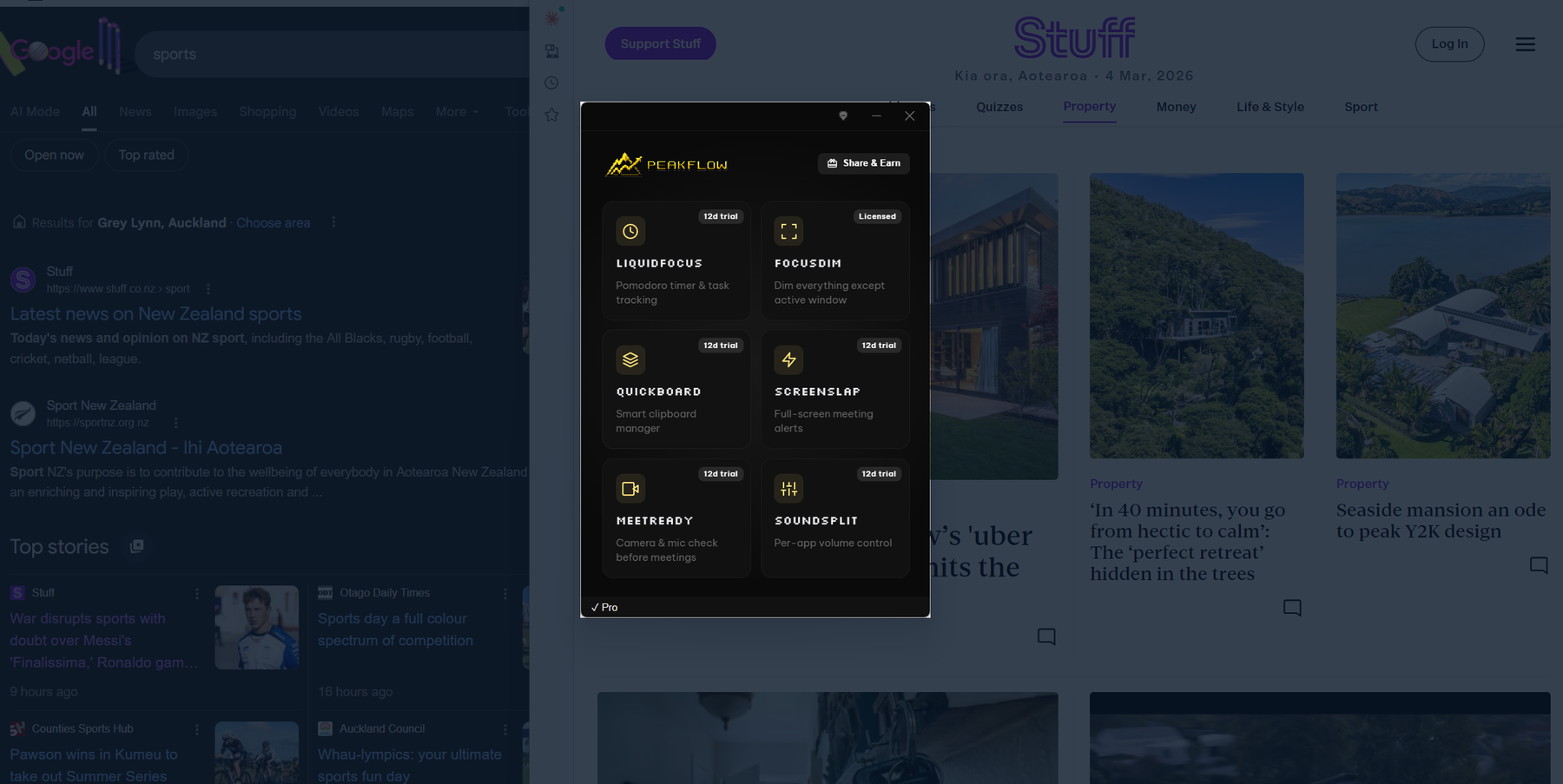 FocusDim Benutzeroberfläche