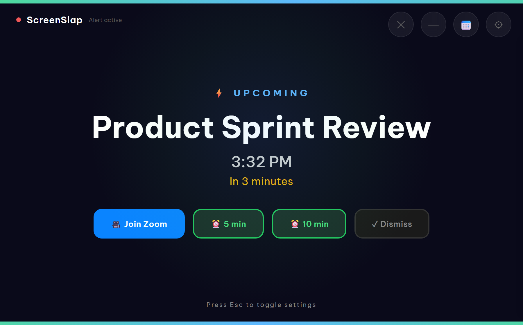 ScreenSlap Vollbild-Erinnerung